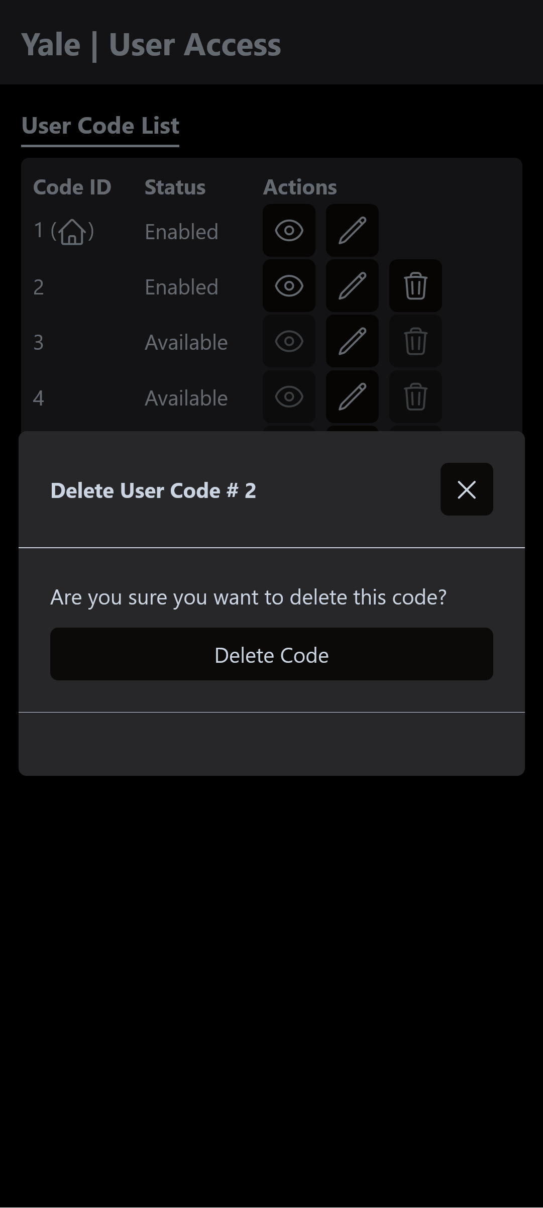 Delete Code